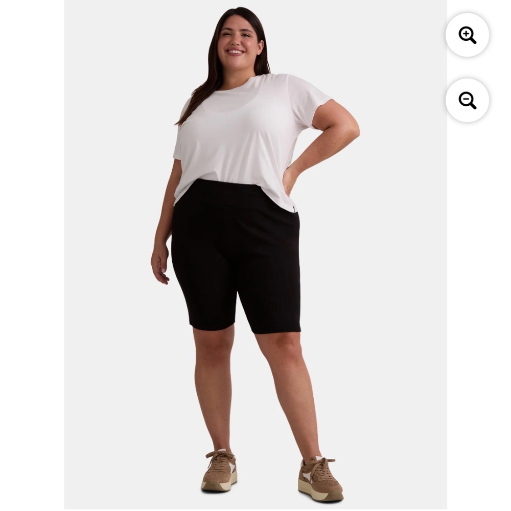 Terra and Sky Women’s Black High Rise Bike Shorts Size 2X NWT - Picture 3 of 7